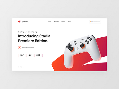 Google Stadia design flat minimal ui ui ux design ux ux ui web website