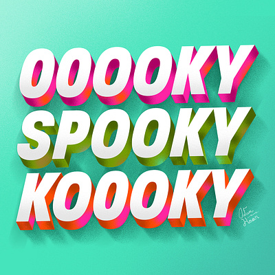 OOOOKY SPOOKY KOOOKY graphicdesign halloween hand lettering letterign typography