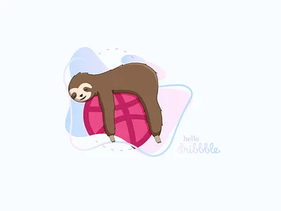Hello Dribble! dribbble dribbble invite first shot illustration sloth