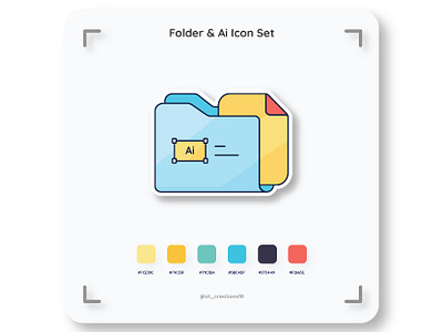 Folder & Ai Icon set adobe ai animation blue design file filefolder flat folder icon icon design icon set illustration illustrator logo ps psd vector