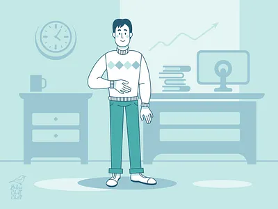 working day flat graphics illustration office office design vector worker workerman working day