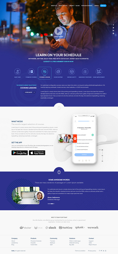 Web Design for Learning Platform app design clean corporate design creative design design flat interface landing landing page layout learning learning app minimal mobile app mobile ui online course typography ui uidesign ux