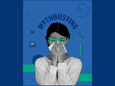 Flu Shot Social Campaign - Myth busting the Flu collage typogaphy