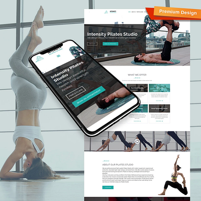 Pilates Website Template for Sport Studio design for website mobile website design pilates website pilates website responsive website design sport studio web design website design website template