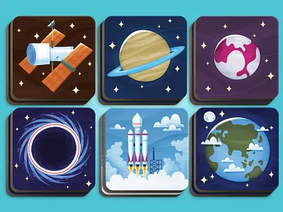 Space Themed Memory Game board games boardgames childrens illustration design digital art game art illustration kidlit kids art space vector