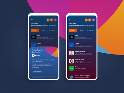 Emaill App Concept design email internet mobile ui ui design uiux uiuxdesign