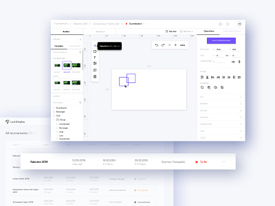 Tennis tournament graphics management system app content drawing editor enterprise flat geometric layout management management system minimalist platform sport sports tennis typography ui ux vector web