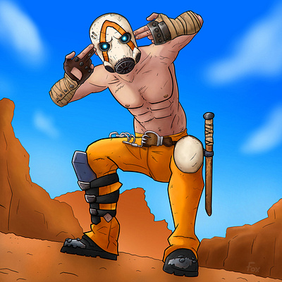 I'm Feeling Kinda Psycho! artwork borderlands borderlands3 cartoon character comic illustration illustrations psycho wasteland