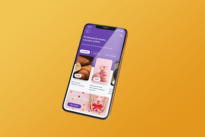 Mobile version - Professional pastry courses online app design mobile ui ux web