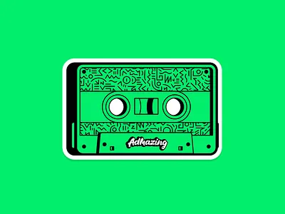 Retro cassette stiker admazing branding cassette illustration ilustrator retro sticker stickers vintage