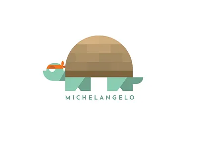 Turtle Power Michelangelo flat design graphic design michelangelo ninja ninja turtles turtle logo turtle power