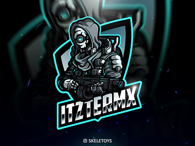 FL4K from Borderlands 3 art borderlands cartoon character design esportlogo fl4k icon illustration logo mascot streamer twitch logo vector youtuber