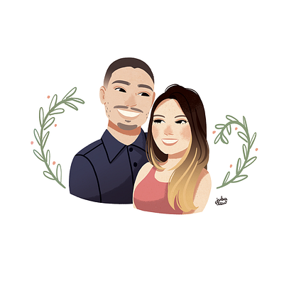 Couple Portrait – Wedding Invitation character couple couple portrait digital art digital painting illustration love portrait valentines valentinesday wedding wedding invitation