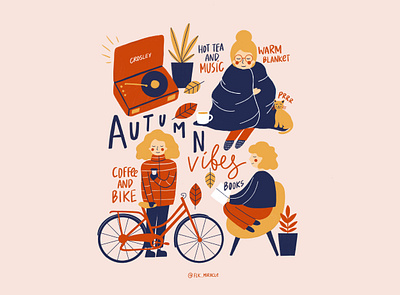 AUTUMN VIBES autumn character color cute art design illustration illustration art illustrator ipad pro lettering procreate typography