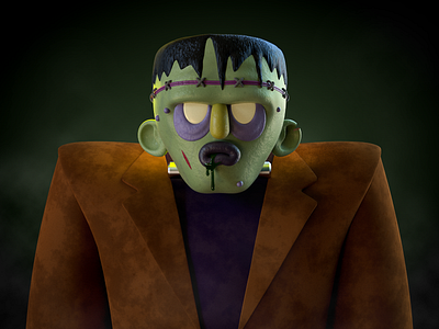 Frank alex sheyn animation c4d character cinema 4d frankenstein halloween illustration monster render