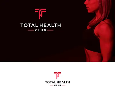 Total Health Club brand branding design elegant flat gym icon logo minimal vector