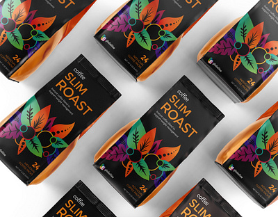 Slim Roast Coffee Packaging Design branding design graphic design illustration illustrator layout package mockup packagedesign packagingdesign typography