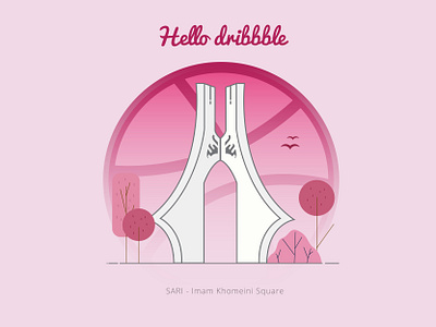 Hello Dribbble art artwork design hello hello dribble hi dribbble illustration imam iran sari square ui