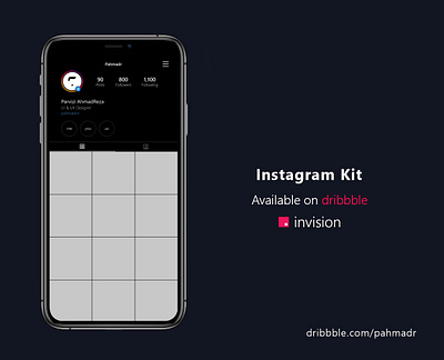 Invision Instagram Feed (Dark) design instagram instagram feed invisionapp invisionstudio ui