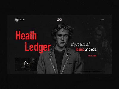 DC BATTLE award. Website concept 2019 animation app award case heath ledger interface joaquin phoenix joker motion movie promo shot trend ui ui design ux ux design web site website