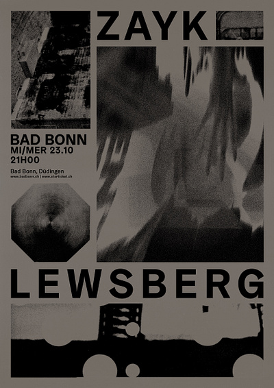 Lewsberg / Zayk black colors concert design gradient graphic design music poster typeface typography