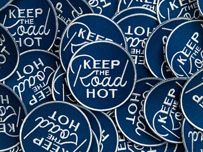 Keep the Road Hot embroidery patch phrase road type type design typography