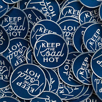 Keep the Road Hot embroidery patch phrase road type type design typography
