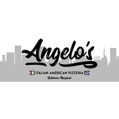 Angelo's Pizzeria of Baltimore, MD american baltimore banner design food italian logo maryland restaurant