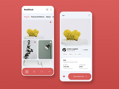 Photo stock app | Concept app app design application concept design interface photos photostock ui