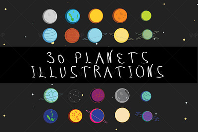 30 planets illustrations ai art design graphic illustraion illustrations pattern planet earth planets png space