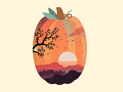 October Sun autumn fall leaves logo nature october sunset