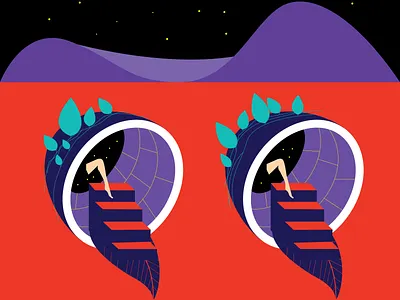 October Nights architecture autum colorful design illustration night purple