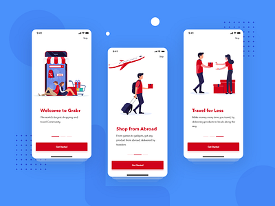 Travel and Shop APP on boarding Screen 2019 trend app design ecommerce illustration onboarding shopping travel app traveling trendy ui ui design ux ux design vector