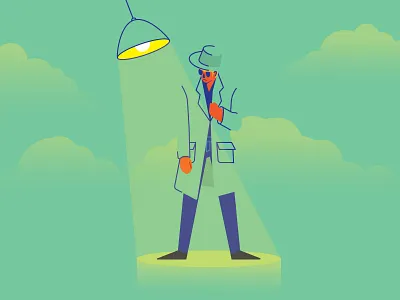 Invisible Man cloud color hat heart icon identity illustration invisible lamp light man sky vector