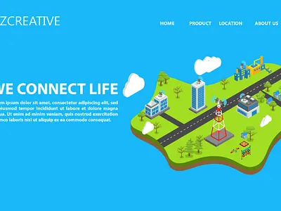 Internet Connection Web Header branding design flat identity illustration minimal ui ux web website