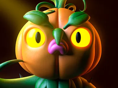 Pumpkin 3d character character design cinema4d halloween illustration monster octane octanerender pumpkin