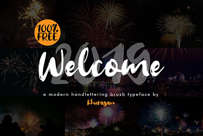 Welcome 2019 Modern handlettering font Free font freebies freefont typogaphy