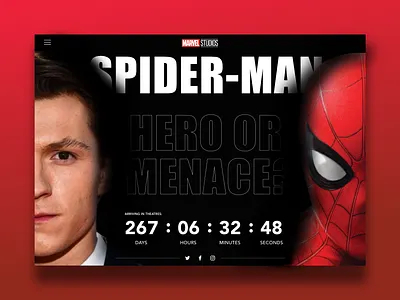Daily UI | 014 | Countdown Timer 014 countdown dailyui dailyuichallenge design marvel movie spiderman timer ui ux visual design