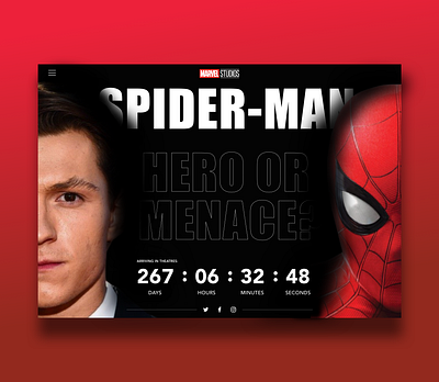 Daily UI | 014 | Countdown Timer 014 countdown dailyui dailyuichallenge design marvel movie spiderman timer ui ux visual design