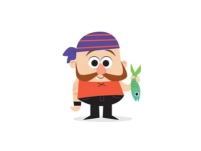Pirate Fish Guy illustration