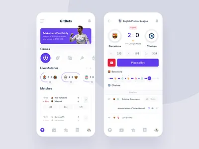 GitBets - Application app bet bets bookmakers dashboard design football interface product sport statistics ticket ui ux