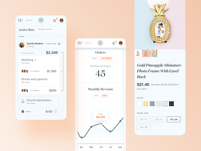 Wedding Planner - Mobiles 📱 bachelorette clean ecommerce mobiles planner shopping ui ux wedding