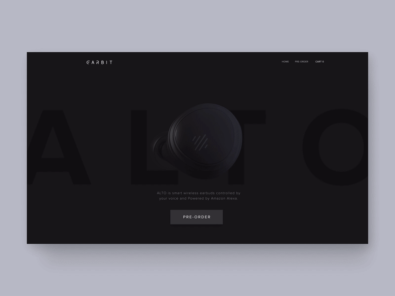 EARBIT/ Website animated gif brand identity branding earbuds product design storytelling ui webdesign website