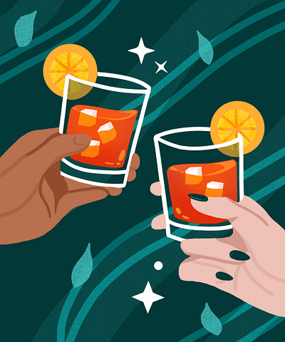 New York Times drinks editorial illustration illustrator negroni new york times nyt