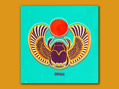 Scarab album artwork illustration madewithcoolors poster design scarab urban art vivid colors