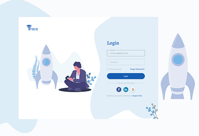 Trace Login Page design illustration logo typography ui web