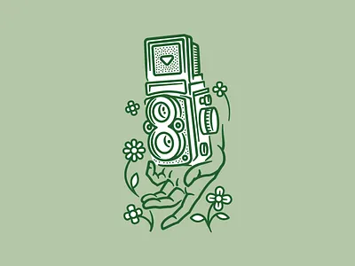 Fresh film 35mm camera drawing film film photography flowers flowershop hand hands lineart linework medium format monowidth old camera photographer photography rolleiflex shoot film thicklines vector