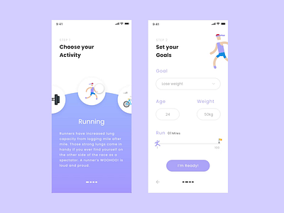 Fit App - Free Adobe XD UI Kit adobe xd adobe xd challenge animation app app design daily ui ddc challenge fit app fitness app free adobe xd free ui free ui kit mobile ui workout app