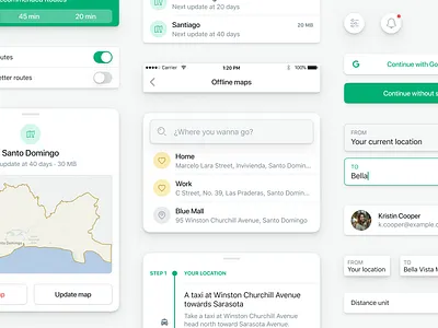 GumGum — User Interfaces Components app design button components driver driver app driving inputs location map maps polished simple styleguide uikit