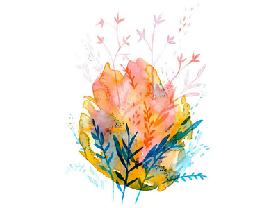 Abstract Watercolor Illustration abstract colours composition details illustration illustrator miniature rhythm shapes watercolor